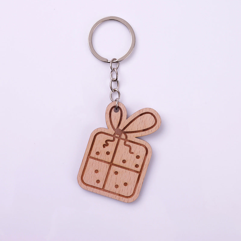 Wholesale Cartoon Cute Wooden Sign Keychain